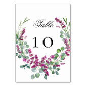 Bruiloft lavendel roze bloemen eucalyptus groen kaart (Voorkant)