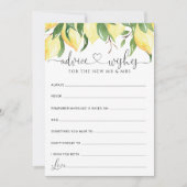 Bruiloft Lemon Bruidsshower Advies en Wensen Kaart (Voorkant)