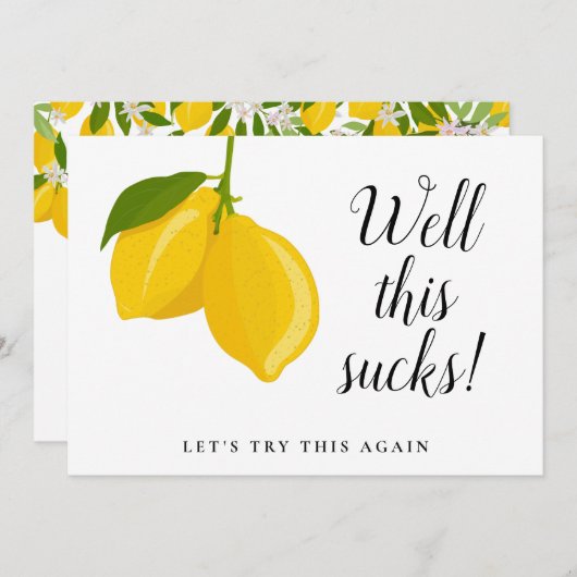 Bruiloft Lemons Wijzig de Datum Modern Kaart (Voorkant / Achterkant)