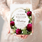 Bruiloft Lente Tulp Elegante Moderne Bruiloft Kaart