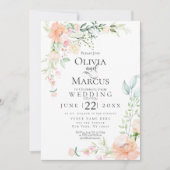 BRUILOFT | Lentepastel Waterverf Flowers Kaart (Voorkant)