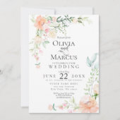 BRUILOFT | Lentepastel Waterverf Flowers Kaart (Voorkant)