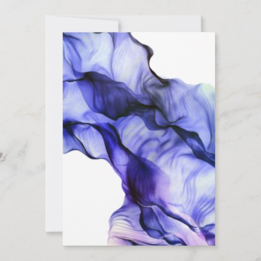 BRUILOFT | Levendige Navy Indigo Abstracte Inkt Kaart (Achterkant)