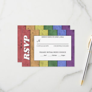 Bruiloft LGBT vlag pride Save the Date RSVP Kaartje