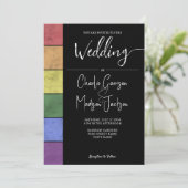 Bruiloft LGBT vlag pride  Script typografie Kaart (Staand voorkant)