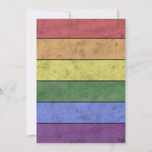 Bruiloft LGBT vlag pride  Script typografie Kaart (Achterkant)