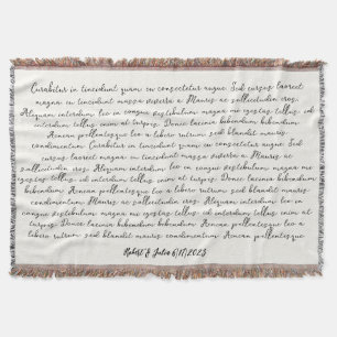 Bruiloft lied lyrische cadeau deken