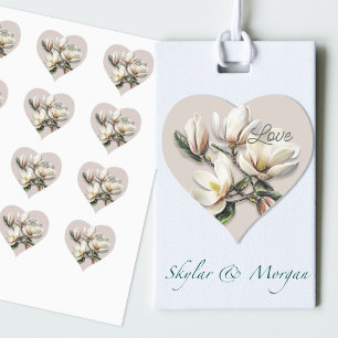Bruiloft Liefde Envelop Seal Southern Magnolia Hart Sticker