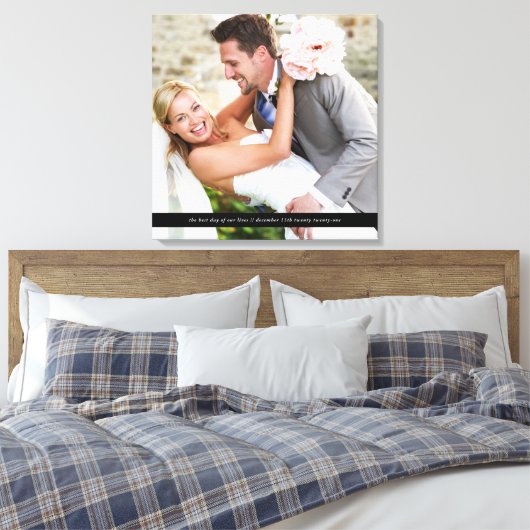 BRUILOFT LIEFDE geheugen elegante zwarte band over Canvas Afdruk (Insitu (Slaapkamer))