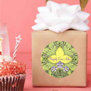 Bruiloft liefde gelukkig ooit daarna ronde sticker