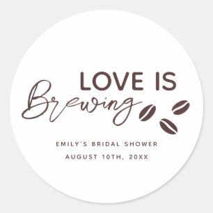 Bruiloft: 'Liefde is in de lucht' koffiethema Ronde Sticker