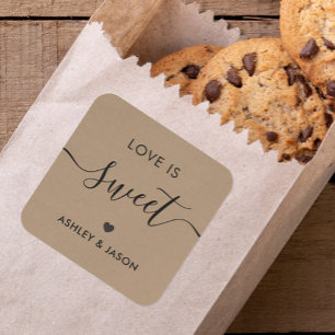 Bruiloft Liefde is Lief Sticker, Bruiloft Label, K Vierkante Sticker