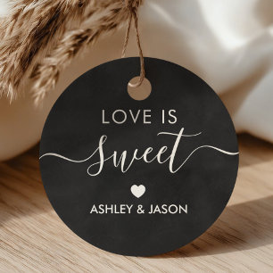 Bruiloft Liefde is Sweet Gift Label, krijtbord Bedankjes Labels