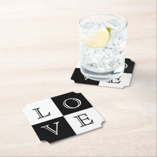 Bruiloft Liefde Papier Onderzetter Set
