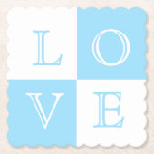 Bruiloft Liefde Papier Onderzetter Set (Voorkant)