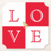 Bruiloft Liefde Papier Onderzetter Set (Voorkant)