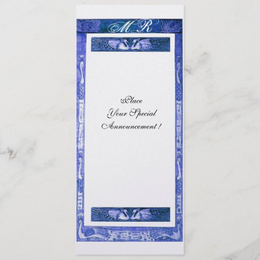 BRUILOFT LIEFDE PAUW MONOGRAM Blauw Wit Programma (Achterkant)