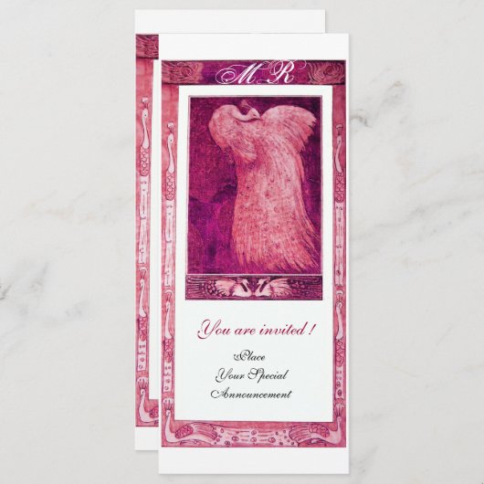 BRUILOFT LIEFDE PAUW MONOGRAM Roze Wit Programma (Voorkant / Achterkant)