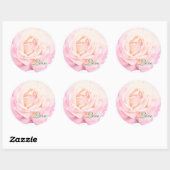 Bruiloft Liefde Roze Rose Stiker Ronde Sticker (Vel)