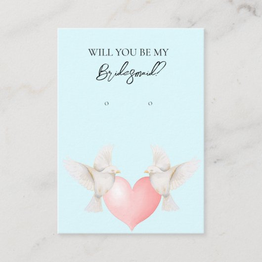 Bruiloft Liefde Vogel Bruidsmeisje Oorbel Display  Visitekaartje (Voorkant)