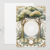 Bruiloft lijst bloemenfantasie romantisch kaart (Voorkant / Achterkant)