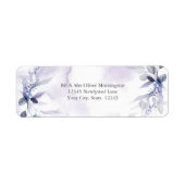 Bruiloft | Lila Waterverf Vloeiingslabel Etiket (Voorkant)