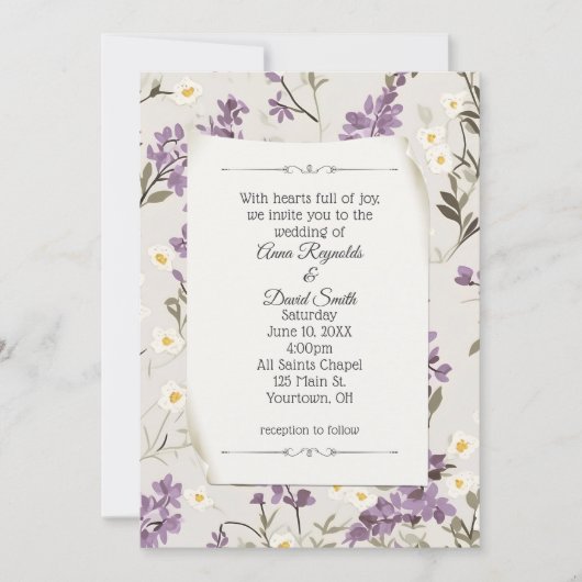 Bruiloft Lilacs Design Kaart (Voorkant)