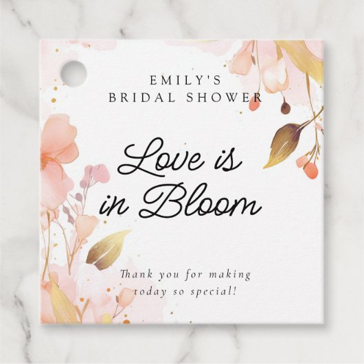 Bruiloft 'Love in Bloom' Bedankjes Labels (Voorkant)