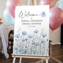 Bruiloft 'Love In Bloom Blue' Welkom Bord