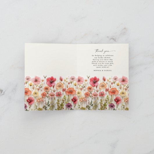 Bruiloft 'Love in Bloom' Uitnodigingskaart Vouwbar Bedankkaart (Binnen)