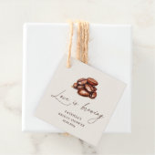 Bruiloft Love is Brewing Coffee Beans Bedankjes Labels (In situ)