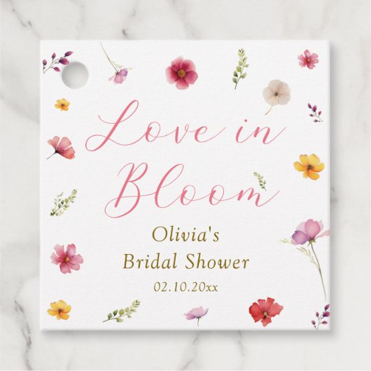 Bruiloft 'Love is in Bloom' Bedankjes Labels (Voorkant)