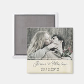 Bruiloft magneet met uw foto (Voorkant / Achterkant)