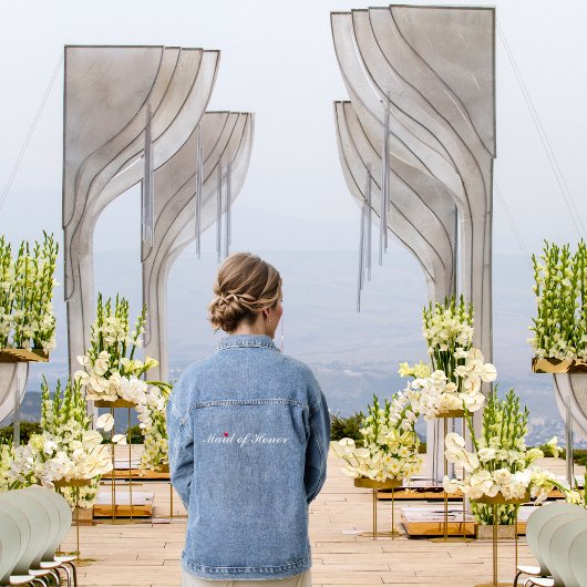 Bruiloft Maid of Honor Bachelorette Bridal Party Denim Jacket