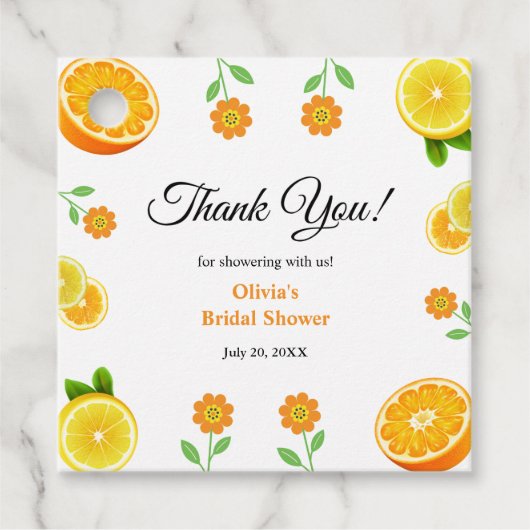 Bruiloft 'Main Squeeze Citrus Summer Lemon' Bedankjes Labels (Voorkant)