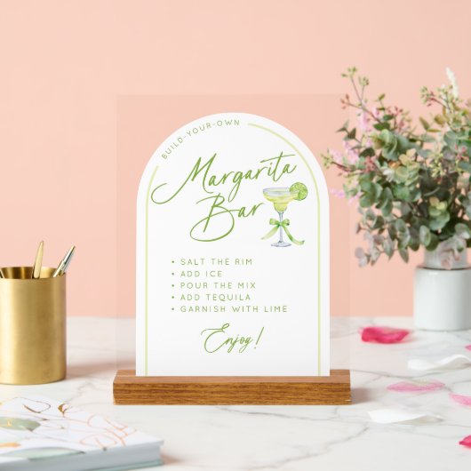 Bruiloft Margarita Bar Instructies Acryl Bord (Huwelijk)
