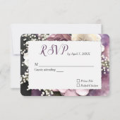 Bruiloft Mauve Roos met Baby's Breath Design RSVP Kaartje (Voorkant)
