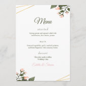 Bruiloft Menu Bloemenbruiloft Menu Moderne bruilof (Voorkant)