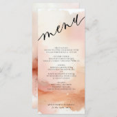 Bruiloft Menu Cool RoseGold Waterverf (Voorkant / Achterkant)
