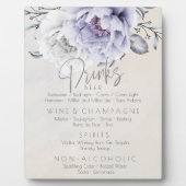 Bruiloft | Menu Drink Rustic Lila Peonies Fotoplaat (Voorkant)