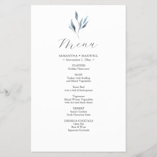 Bruiloft Menu Kaarten Waterverf Botanische bladere