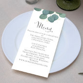 Bruiloft Menu Kalligrafie Eucalyptus groen