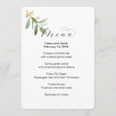 Bruiloft Menu met groen (Voorkant)