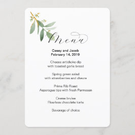 Bruiloft Menu met groen