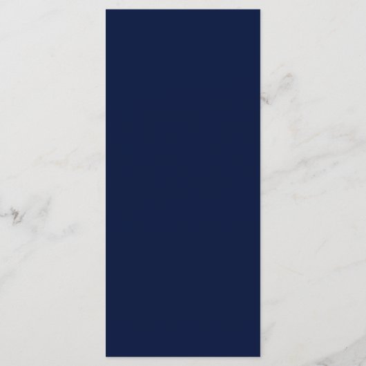 Bruiloft Menu witte bloem sakura marine blauw (Achterkant)
