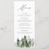 Bruiloft Menukaart 'Rustic Pine Forest' (Voorkant)