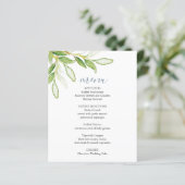 Bruiloft menu's Elegant Botanisch groen (Staand voorkant)