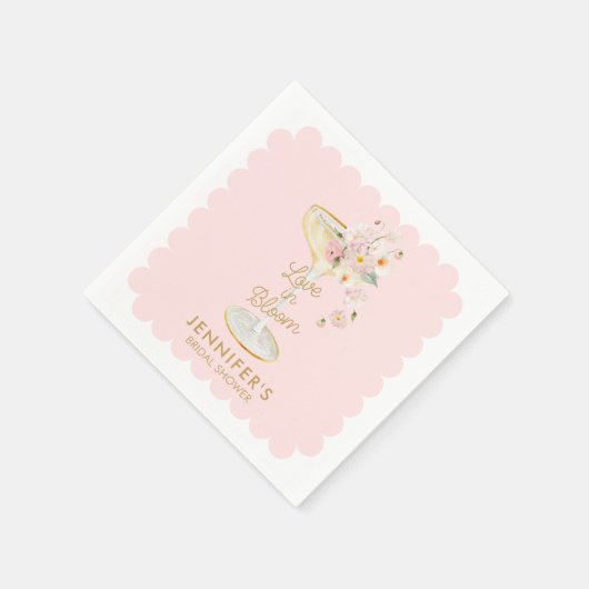 Bruiloft met bloeiende roze bruidsshower servet (Hoek)