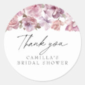 Bruiloft met bloemen ronde sticker (Voorkant)