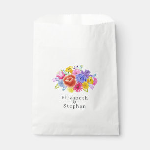 Bruiloft met bloemenviering bedankzakje